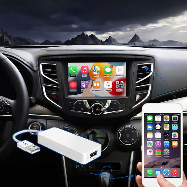 USB kabel Carplay-adapter Android Auto, med Android-systemversion 4.4 och högre, stöder spegelskärm och tvåvägsinteraktion