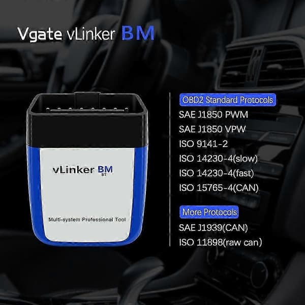 Vgate vLinker BM til BMW Bimmercode Bimmerlink Bluetooth 3.0 elm327 Bil Diagnostisk Auto Scan Værktøj ELM 327 OBD Scanner