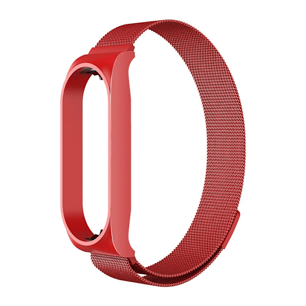 Milanese Loop Armband för Xiaomi Mi Band 7 6 5 4 3 Magnetisk Armband i Rostfritt Stål Metallarmband för Xiaomi Mi Band 4 3 Remmar 6 6 red Mi band 4 3