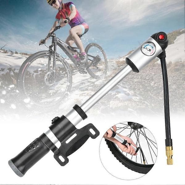 Bärbara cykelpumpar Högtrycksvägcykelpump med tryckmätare Tillbehör för däckpumpning