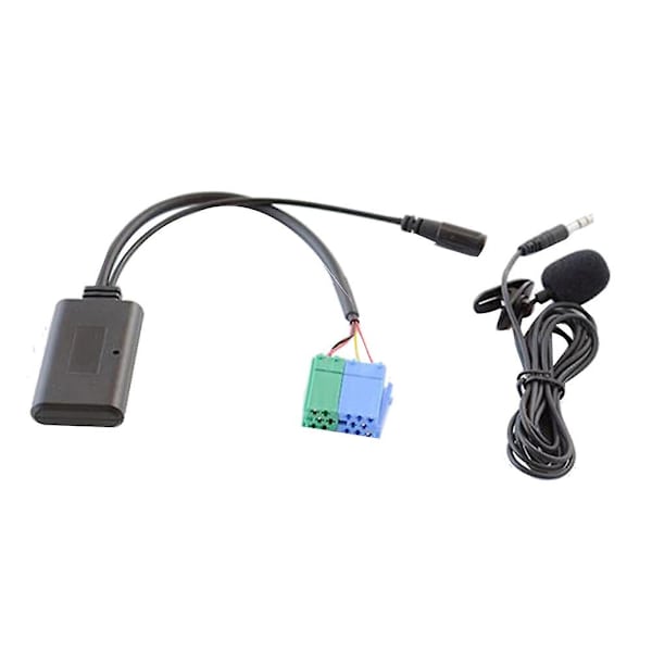 Bluetooth-musiklydkabel til bil med mikrofon og håndfri adapter til Grande Punto efter 2007 til Black