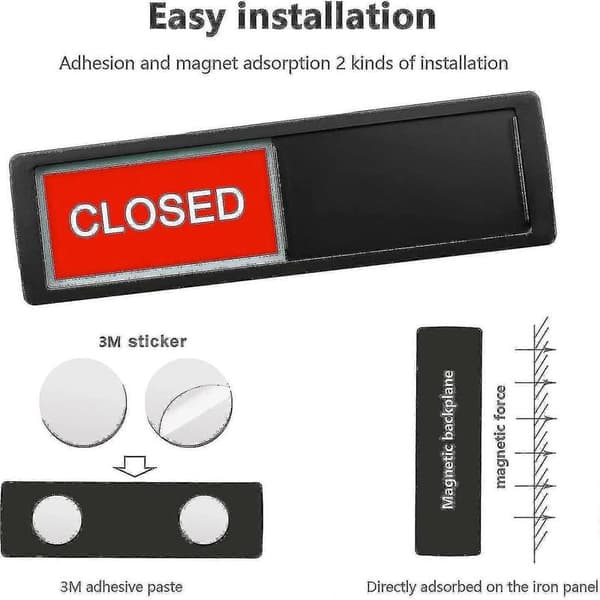 Öppen Stängd Skylt, Öppna Skyltar Sekretess Skjutdörr Skylt Indikator Hög Kvalitet Silver-open close sign
