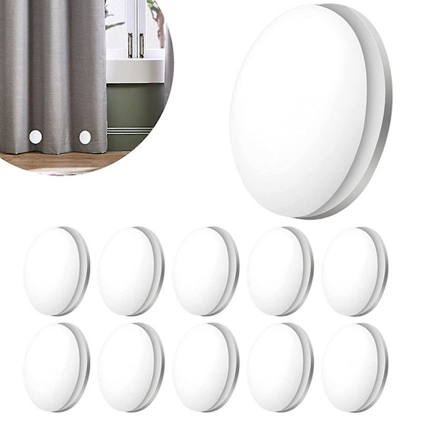 Vorallme 10 st Magnetiska gardinvikter Vattentät Återanvändbar Rostbeständig Kompakt Lätt att applicera Tung Tillräckligt Stark Magnetisk Duschdraperi Vikt White