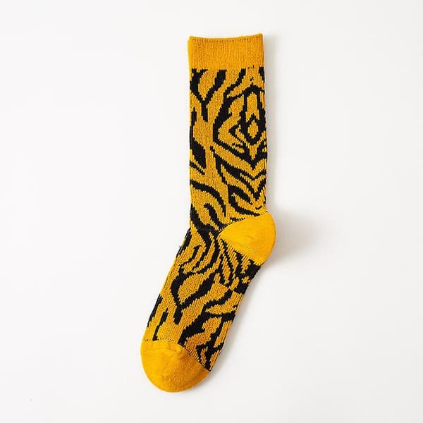 2 stk. Sjove gaver Leopardgaver til kvinder, Nyhed Leopardstrømper Dyrestrømper (ingefær gul leopardprint)