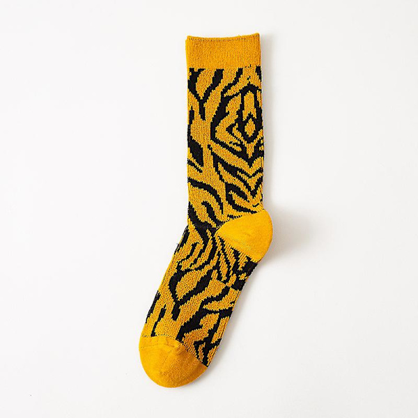 2st roliga presenter Leopardpresenter för kvinnor, nyhet Leopardstrumpor Djurstrumpor (gingergult print)