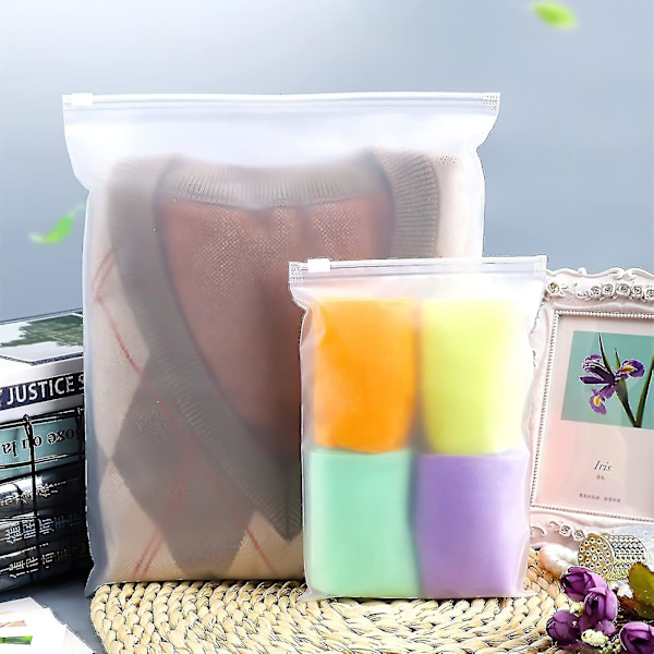 20-pack resealable påsar för resor, utrymmesbesparande klädpåsar, återanvändbara plastpåsar med dragkedja för kläder