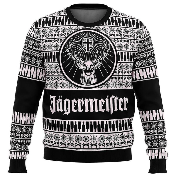 2024 Bebetter Jagermeister Ugly Christmas Genser Pullover Herre 3d Sweatshirt Overdeler Høst Og Vinter Klær A 2 2XL