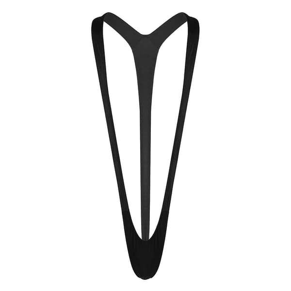 Fluorescerende Mankini - Mænd Strækbadedragt Black One Size