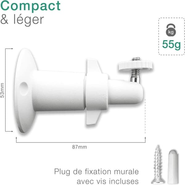 2x Veggfeste for kamera med 1/4 \" gjenge for Eufy eufyCam 3, 3C, 2, 2C, 2C Pro, 1, E