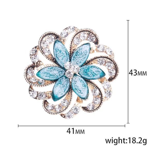 Elegant isblå blomma krans brosch stift