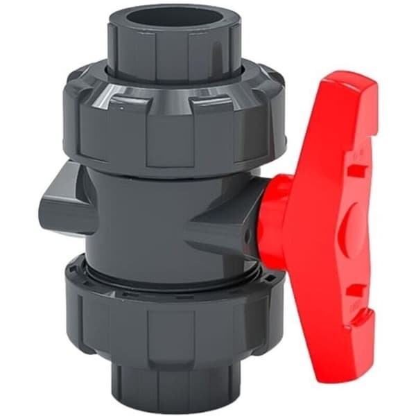 Dubbel unionsventil, kulventil, SPH kulventil, 32 mm diameter PVC kulventil Black