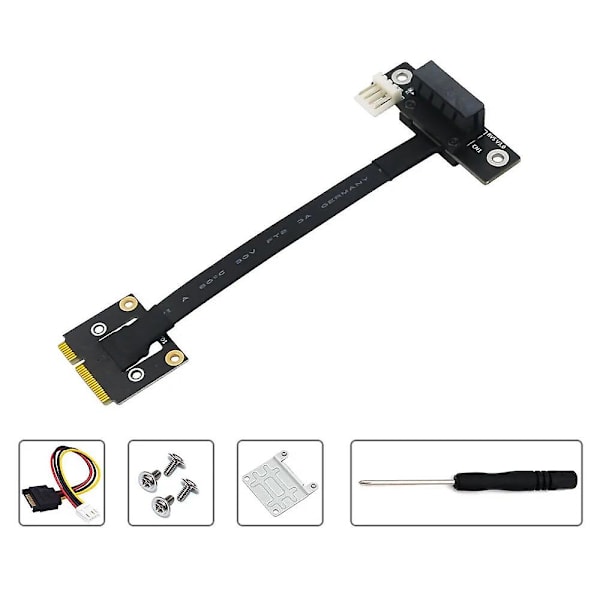 Lägg till kort 270 graders Mini Pcie till Pci-e 1x adapterkabel Mini Pci Express till Pci-e X1 Riser 4pin strömanslutning för förlängare