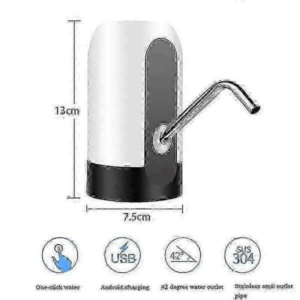 USB-laddad elektrisk vattendispenserpump med automatisk omkopplare med ett klick för SMTX White