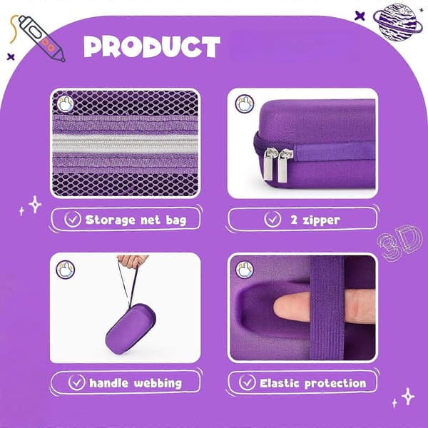 Bærehåndtak Støtsikkert etui for Start+ Essentials Barnas 3D-penn EVA-oppbevaring med tilpassbare rom Black