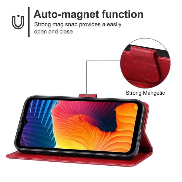 Læder telefoncover til Doogee V30 5G Red