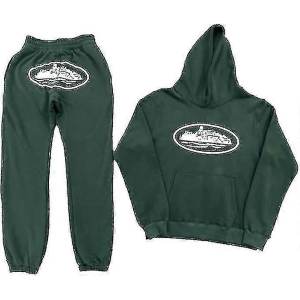 Corteiz Mænds Y2k Joggingdragt, 2-delt Letvægts Tracksuit_x67 Green M