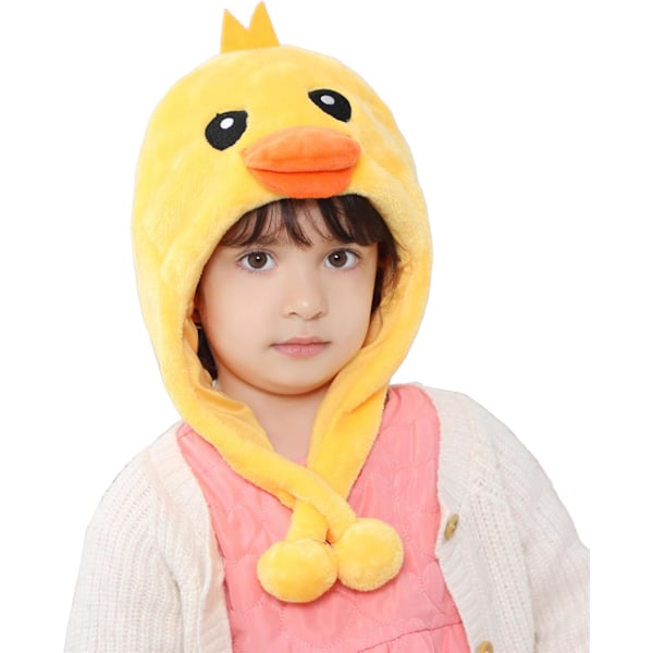 Vinter Unisex Pludset Dyr Hat Børn Piger Drenge Sød Sjov Dyr Ansigt Halloween Hat med Lange Øreklapper Julefest Duck