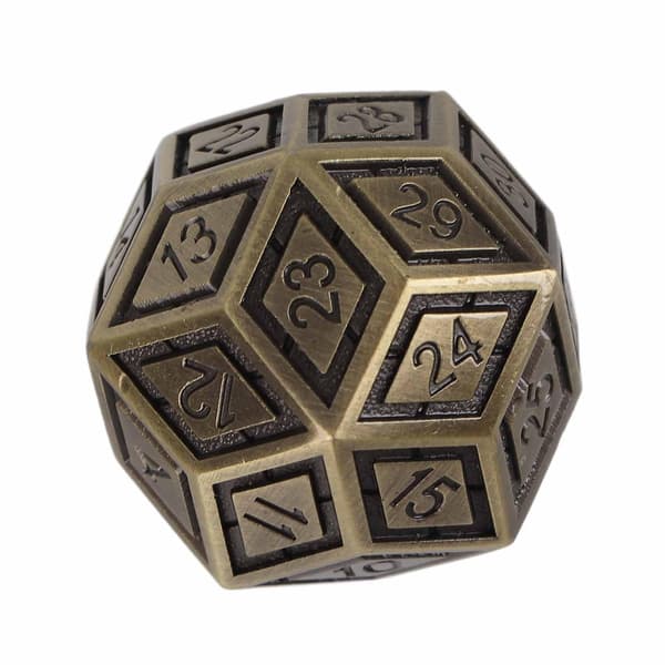 Metall 30-sidig Tärning Metall Zinklegering Speltärning Med Siffror För Spel