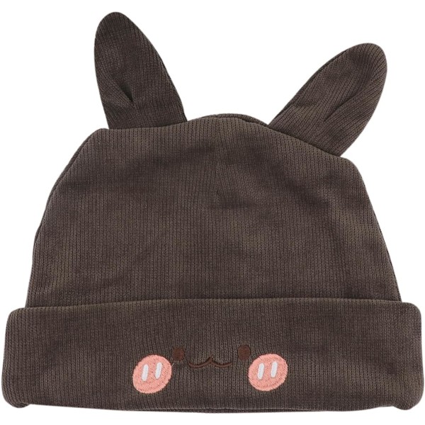 Naisten ja miesten neulottu pipo Talvi Lämmin Neulottu Kallo Rypytetty Pipo Hattu Virkattu Joulu Hiihto Pipo Päällinen Coffee (Bunny Ears) One Size