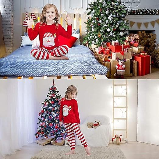 Julepyjamas til piger, små drenge, børne-julepyjamas sæt, vinterpyjamas, børnetøj, 110cm