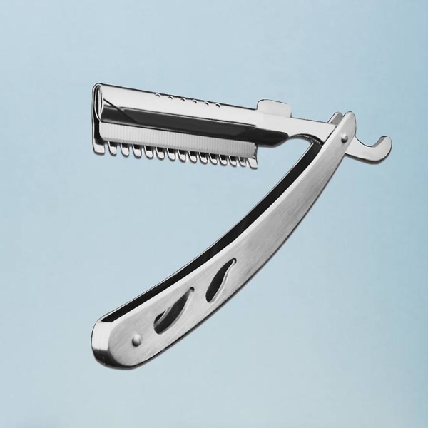Mænds barberknive Dobbeltblade skægbarbermaskine i rustfrit stål Barberbarberkniv Mand Foldebarberkniv Udskiftelig barberkniv skægskraber