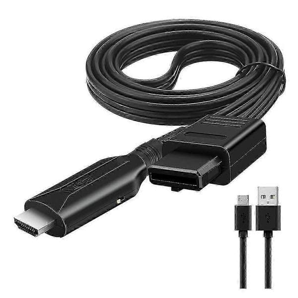 HD-videokonverterer for retrokonsoller - 1080p HDMI-utgangsadapter, plug and play for klassiske spillsystemer Svart