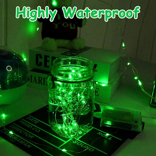 Grønne fe-lys, 3M/10ft 30LED Halloween-dekorasjonslys, batteridrevne oransje lysstrenger for Halloween, juledekorasjoner Green
