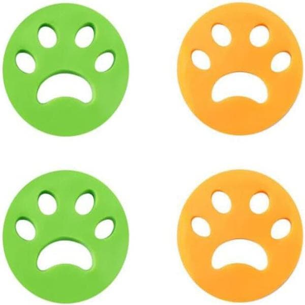 4 stykker (Orange+Grøn) Dyrehårsfjerner Hårfanger, til vask