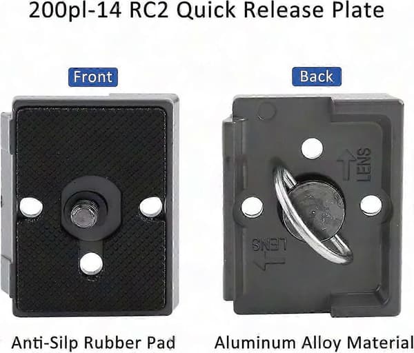 2 stk. Quick Release Plade til Manfrotto 200PL-14 RC2 Tripod Hoved, Kameramonteringsplade