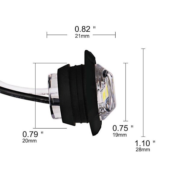 10x kuorma-auton linja-auton perävaunun sivumerkin merkkivalot valolamppu 3 led merkkivalo