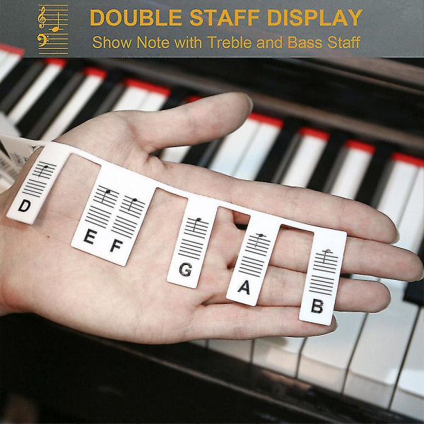 Silikone 88 Keys Piano Note Stickers - Aftagelige og genanvendelige Black and White