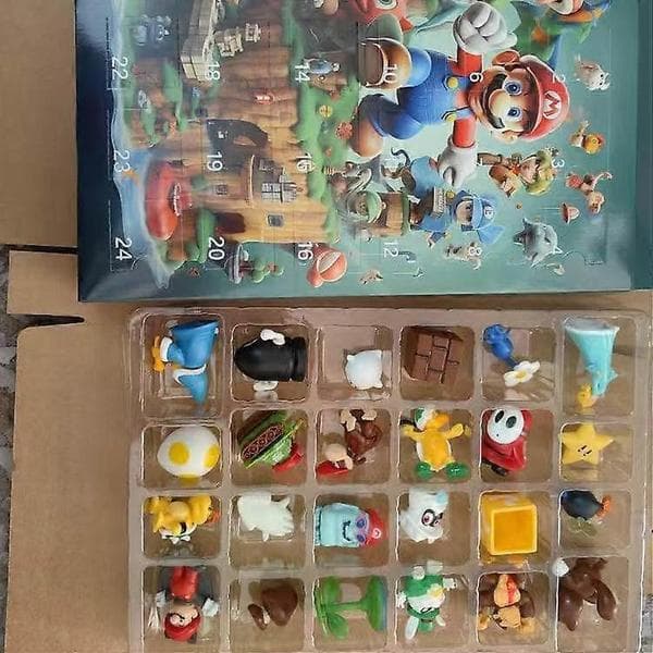 2025 Mario Jule Nedtælling 24 Dukke Blind Box Adventsdag Jul Mario A