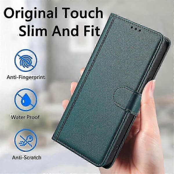 Læderetui med \"Skin Feel\" til iPhone 7 Plus og 8 Plus Green