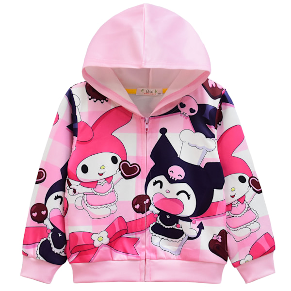 Tecknad digital barnteckning tryck Medium och stora barn dragkedja huvjacka sweatshirt style4 120