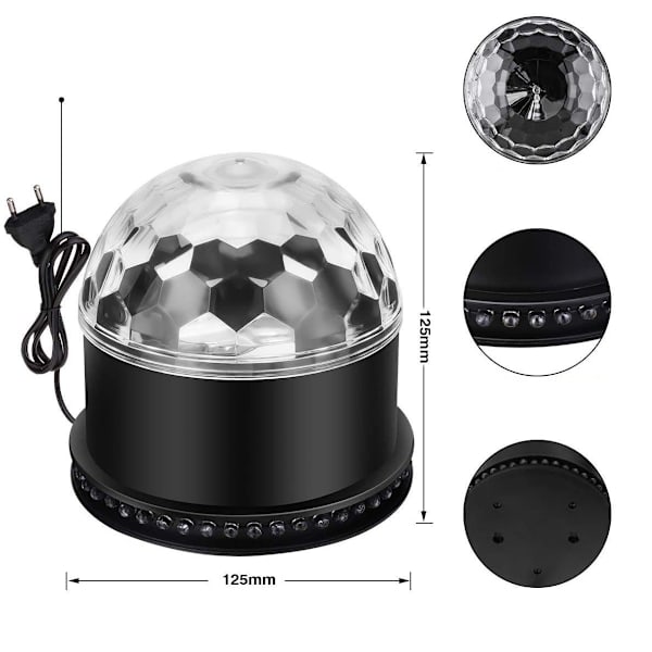 LED disco kugle 5W disco lampe festlys lyseffekt scenelys