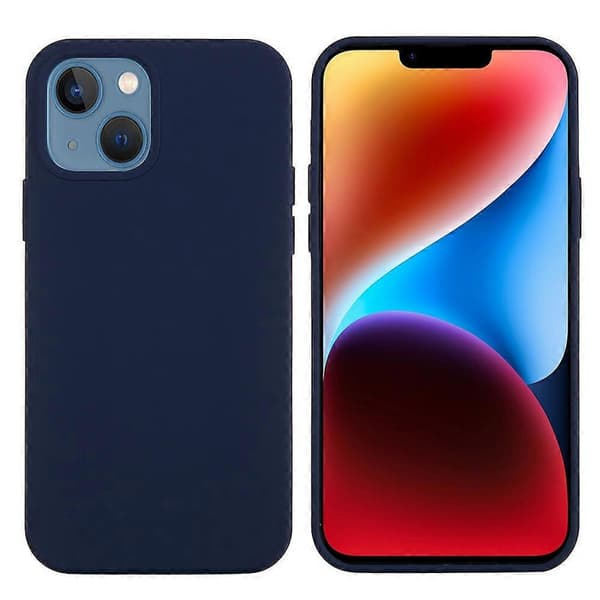 Silikonskal i enfärgad design Midnight Blue For iPhone 15