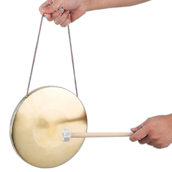 2024 30cm Hånd Gong Cymbaler Messing Kobber Gong Kapell Opera Slagverk Instrument Med Rund Spillehammer -gt