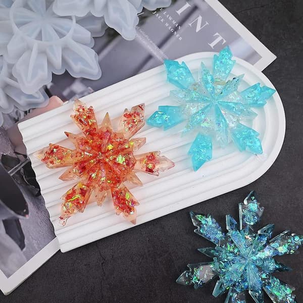 3D Snöblomma silikonform, DIY Jul Harts EPOXY Vinter heminredning 3 st
