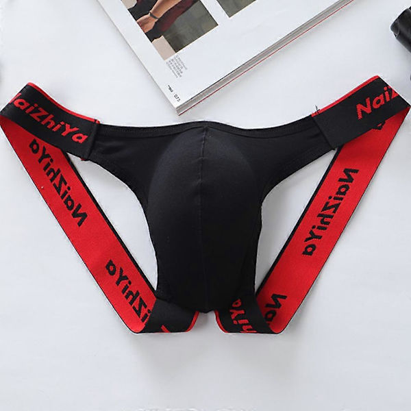 Miesten seksikäs jockstrap-alusvaatehousut stringit G-string Black XL