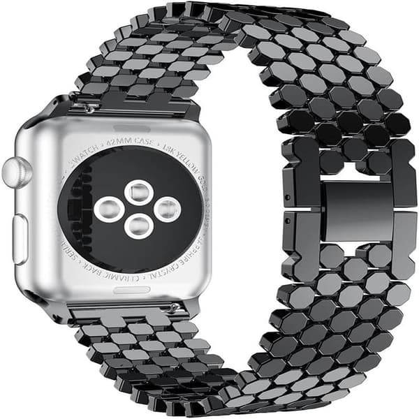 Sort - Rem til Apple Watch 38mm, iWatch-rem i rustfrit stål