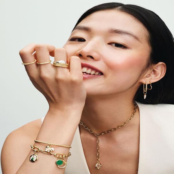 Pandora - P ME Mini Hai-riipus - 14k kullattu