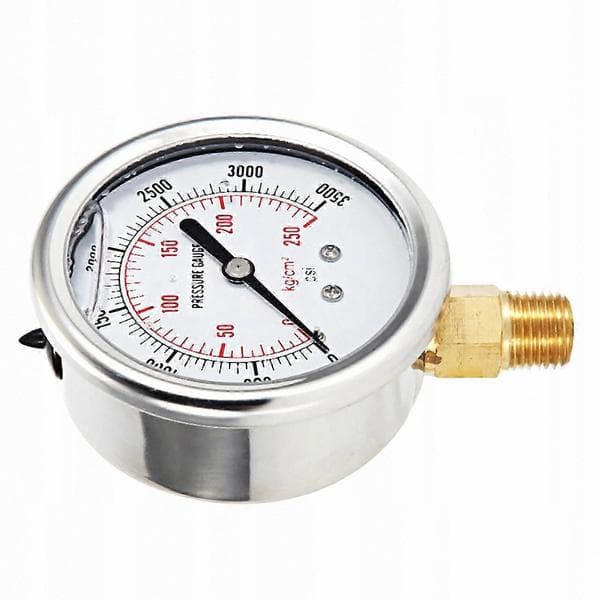 Kraftig trykmåler 0-3500 PSI hydraulisk manometer til industriel brug