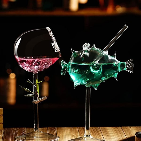 Kirkas Puffer Fish Cocktail Glass - Home Bar -juhlasisustus