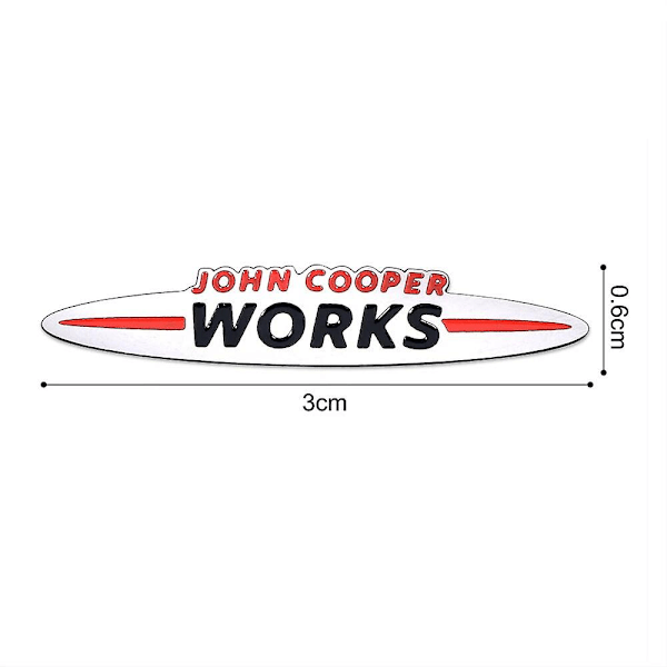 John Cooper Works klistremerker i metall for Mini Cooper JCW S R55 R56 R61 Paceman F54 F55 F60 Countryman tilbehør