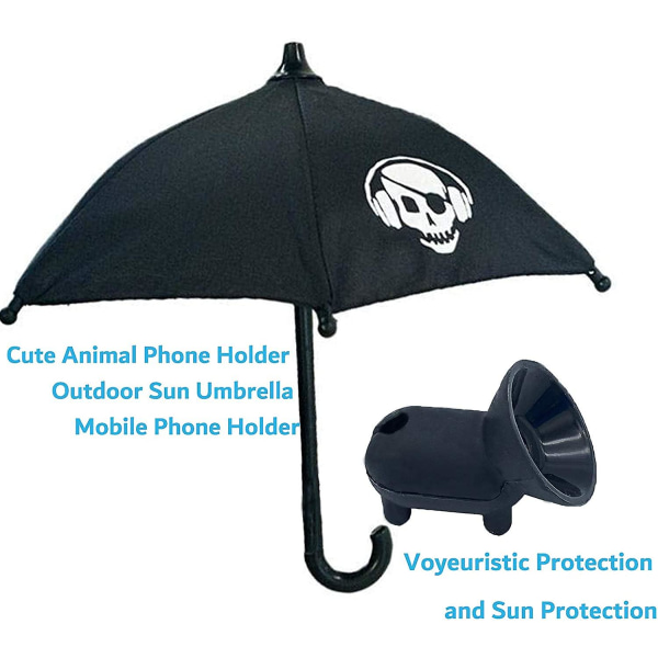 Matkapuhelimen sateenvarjo aurinkovarjo, mini sateenvarjo puhelimeen, jossa universal säädettävä imukuppijalusta, häikäisyä estävä sateenvarjo matkapuhelimelle ulkokäyttöön
