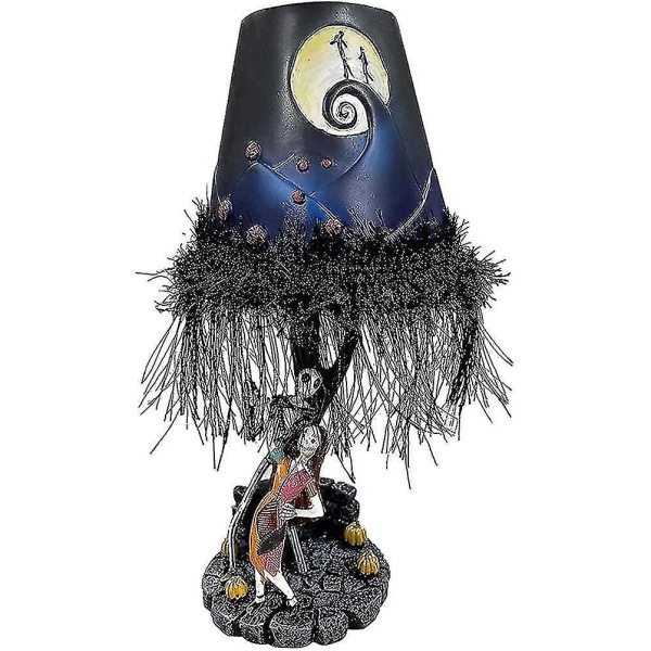 Nightmare Before Christmas Bordlampe, Lys opp Led Moonlight Bord med figurkvast Harpiks Håndlaget modell leketøy Skrivebordsdekorasjon