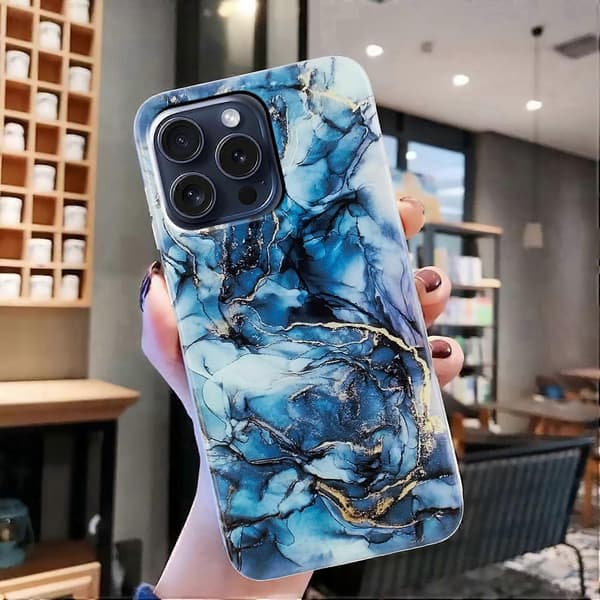 IMD Marmor TPU Telefondeksel for iPhone 16 Pro Grey