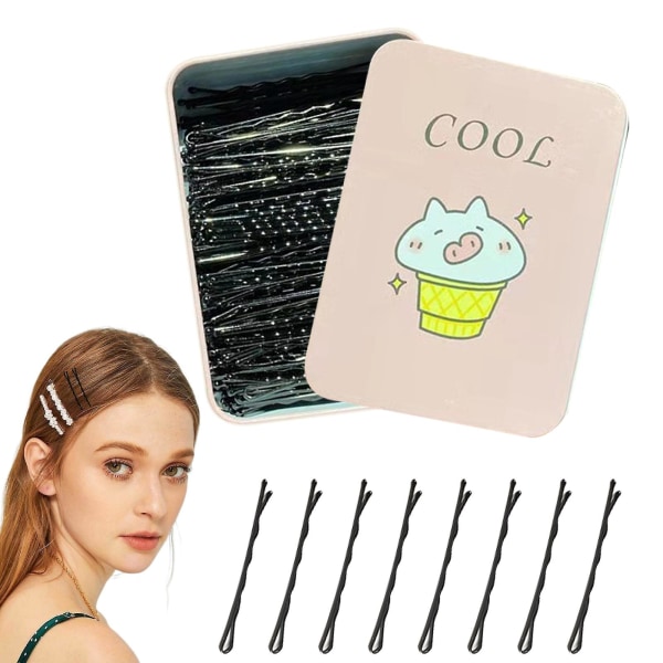 200 stk Clip Mini Bærbar Med Box Styling Tool Til Kvinder Piger Metal Bobby Pin