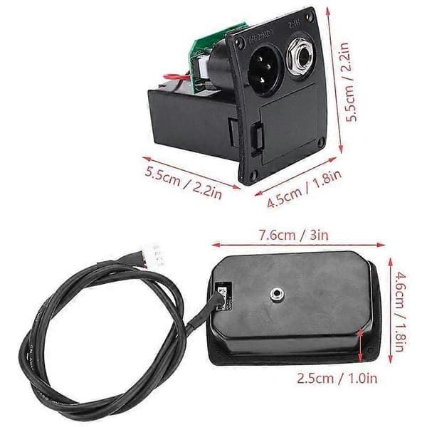 Akustisk Gitarr Förförstärkare SE-4N 4 Band EQ Equalizer Pickup Gitarr Förförstärkare Piezo Pickup med LCD-stämapparat Gitarrdelar & Tillbehör Black