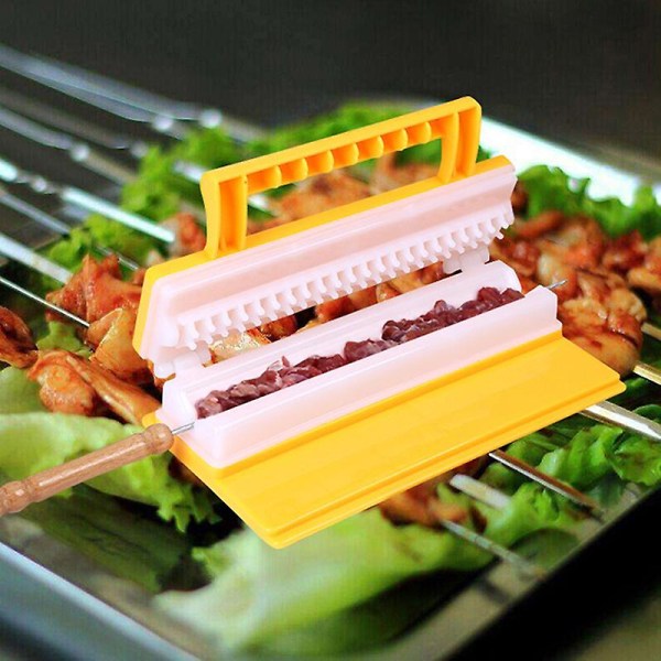 Enkel dubbelrad grillmaskin för köttspett Grillspettmaskin Kebabverktyg Yellow single